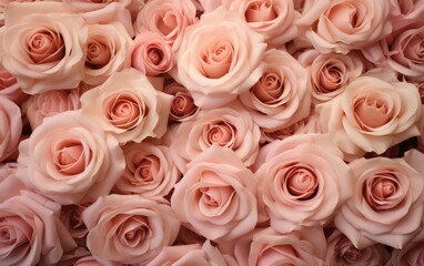 Fototapeta premium a background frame design with light pink roses.