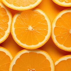 slices of oranges on a orange background