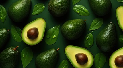 avocado on a green background