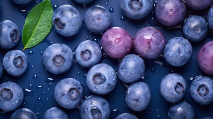 blueberries on a purple background