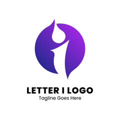 Abstract Letter I Network Technology Logo Design Vector Graphic Elements Template