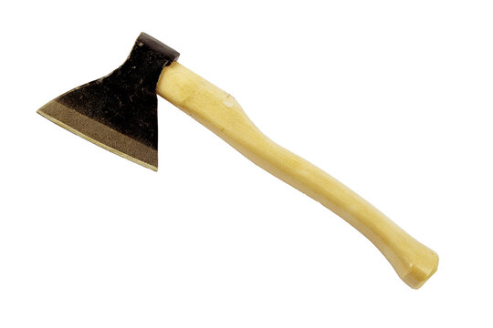 Axe. chopper. Construction tools.Gardening tools, a hoe. a set of tools for the gardener. Gardening. The concept of spring work in the garden, a home hobby. On a white isolated background.space for t	