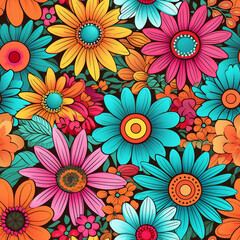 Fototapeta na wymiar Floral background, repeating pattern
