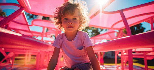Obraz na płótnie Canvas Colors of child hood memories. Hand edited generative AI.