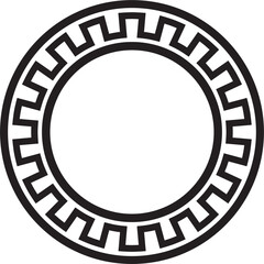Fototapeta na wymiar Vector round black monochrome jewish national ornament. Star of David. Semitic folk circle, pattern. Israeli ethnic sign, ring..