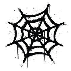 Graffiti spray paint Symbol spider web Isolated Vector
