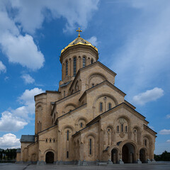 Obraz premium Tibilisi holytrinity cathedral, the great landmark of tbilisi Georgia