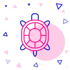 Line Turtle icon isolated on white background. Colorful outline concept. Vector