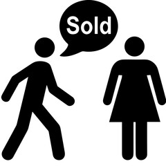 Sold sign icon symbol vector image. Illustration of the sold label graphic design image