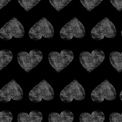 Seamless Pattern with Hearts. Hand Drawn Valentines Background.