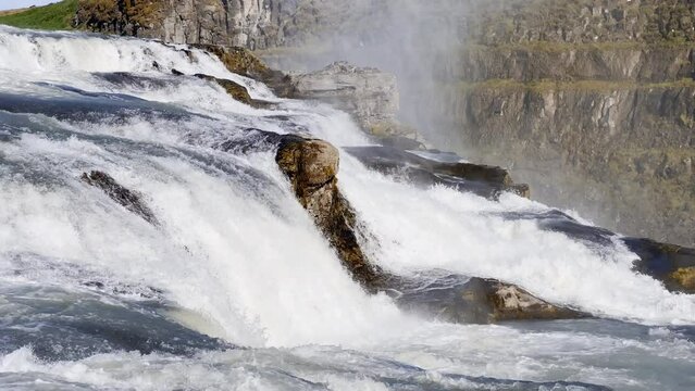 Seljalandsfoss waterfall in summer season