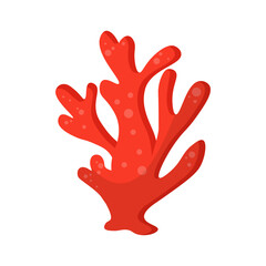 Obraz premium Red coral, silhouette of marine invertebrates from coral reefs and underwater life