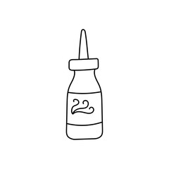 Hand drawn nasal spray vector illustration.