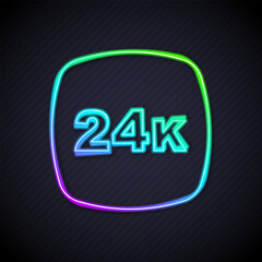 Glowing neon line Gold bars 24k icon isolated on black background. Banking business concept. Vector