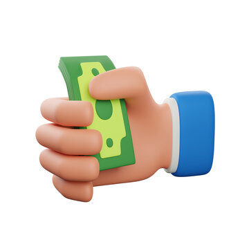 3d Hand holding money