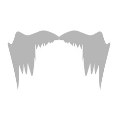 Monochrome illustrations set of different stylized wings for logos or labels design projects. Vector pictures set of line wings bird or angel