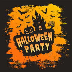 Halloween night party banner colorful