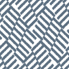 Seamless ikat pattern geometric elements on white background.