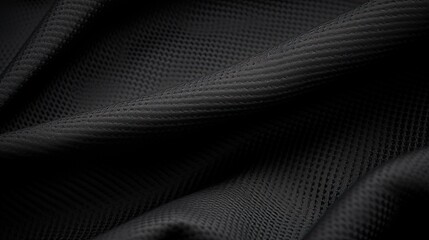 Black textured fabric up close created with Generative AI technology
