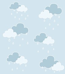 Seamless pattern with clouds background