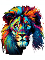  Illustration of a majestic lion, its golden mane flowing in the wind, epitomizing strength and regal presence.