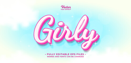 Fototapeta girly text effect editable eps cc obraz