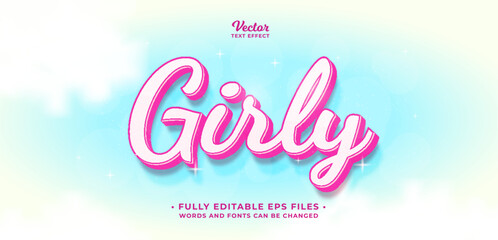 girly text effect editable eps cc