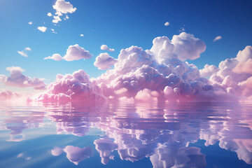 Fototapeta na wymiar colorful clouds floating under the blue sky. AI generative