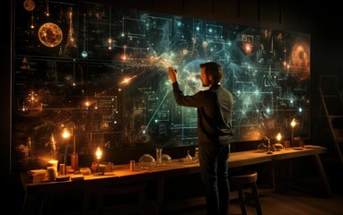  teacher teaching life skills to teenagers. teacher with blackboard. teacher day