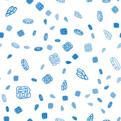 Set line Gold mine, bars and ring on seamless pattern. Vector