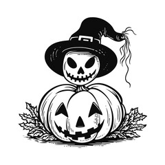 halloween pumpkin with hat