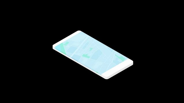 Modern smartphone icon on black background . 3d illustration rendering . 4k resolution video . for business , advertisement, market and etc . Computer generated image . Easy customizable