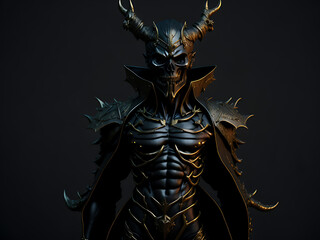 Devilish mask in black attire