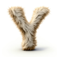 Furry letter Y made of dog, cat and animal fur