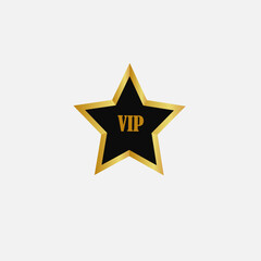 vip golden star icon on white