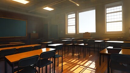 Classroom atmosphere in the morning or after school, good quality, background