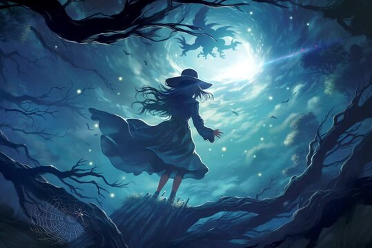 witches do magic, 4K animated background