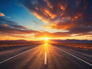 Open Road at Sunset