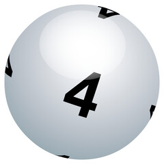 Boule de loto blanche n° 4 en PNG