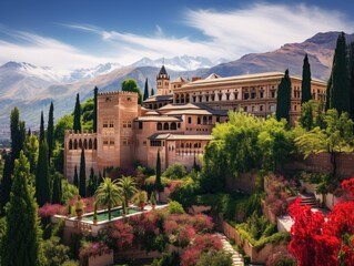 Panoramic Alhambra View - obrazy, fototapety, plakaty