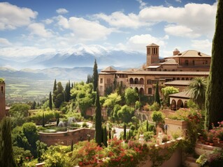 Fototapeta na wymiar Panoramic Alhambra View