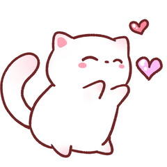 White cat love you