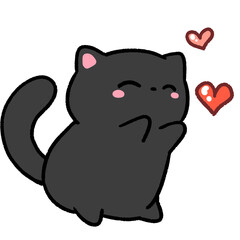 Black cat love you