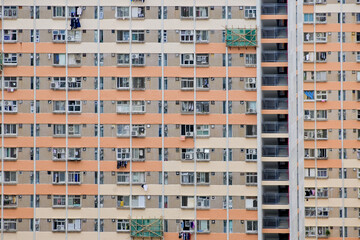 Fototapeta na wymiar Reality of Hong Kong-style public housing estates
