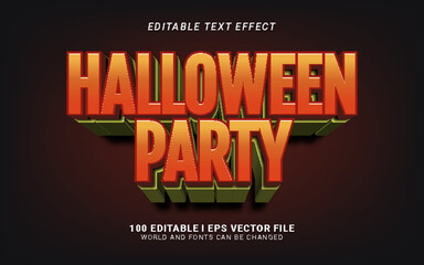 halloween party editable text effect vector