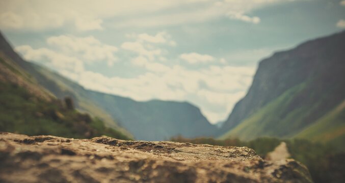 Stone table in the mountains 
