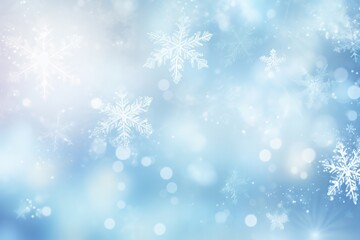 Naklejka na ściany i meble Snowflakes Background. Magical heavy snow flakes backdrop. Snowstorm ice particles. Generative Ai.