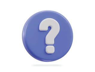3d question mark icon vector illustration