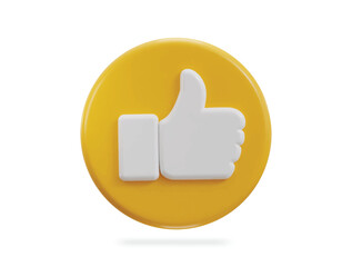 3d thumbs up social media like icon vector illustration