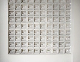 White wall geometric decoration. Abstract seamless pattern